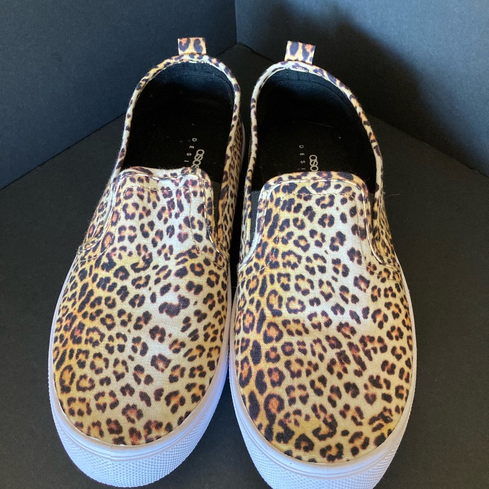 ASOS design canvas animal Print Slip-On Creepers - near new